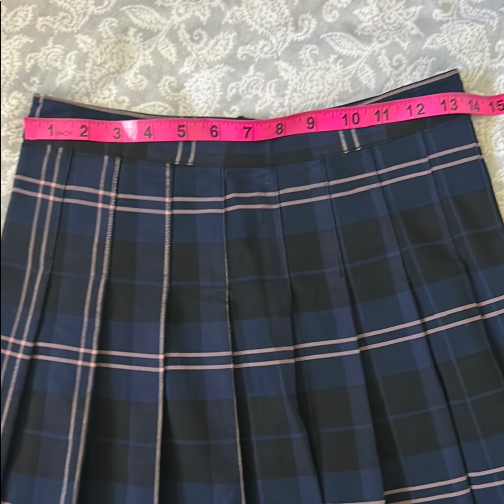 Love Tree Navy and Pink Plaid Skater Skirt - Picture 5 of 7